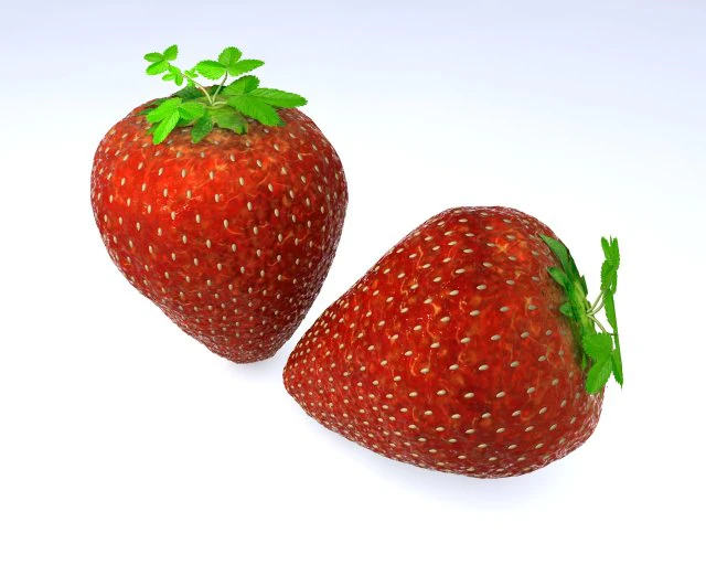 strawberry fruit 3D Model .c4d .max .obj .3ds .fbx .stl .blend 