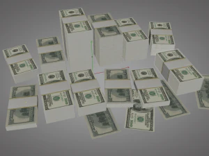 pile de dollars Modèle 3D
