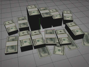 pile de dollars Modèle 3D