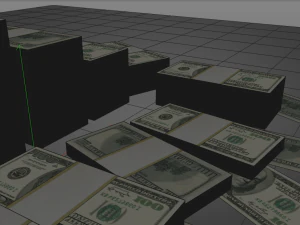 pile de dollars Modèle 3D