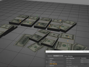 pile de dollars Modèle 3D