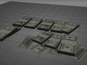 pile de dollars Modèle 3D