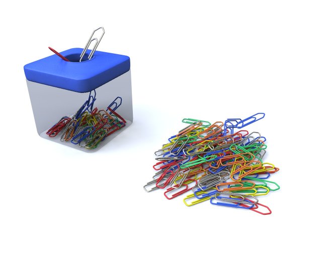 paper clip box v2 3D Model .c4d .max .obj .3ds .fbx .stl .blend 