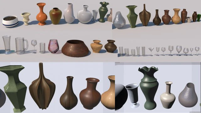 vase collection 3D Model .c4d .max .obj .3ds .fbx .stl .blend 