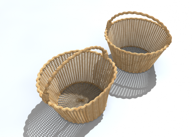 wicker basket 3D Model .c4d .max .obj .3ds .fbx .stl .blend