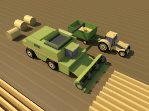 farm low poly 3D-Modell