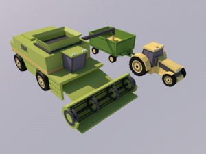 farm low poly 3D-Modell