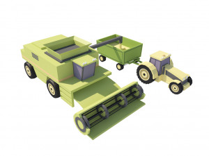 farm low poly 3D-Modell