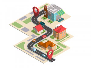 miasto, niski poli Model 3D