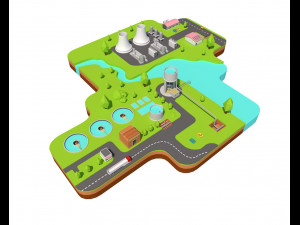 power plant low poly 3D Model