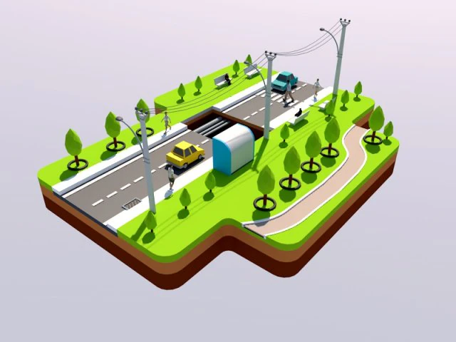 street utilities low poly 3D Model .c4d .max .obj .3ds .fbx .stl .blend 
