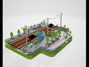 street utilities low poly Model 3D