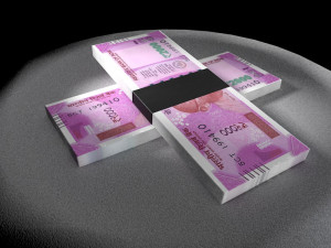 2000 rupee indian currency notes 3D 模型
