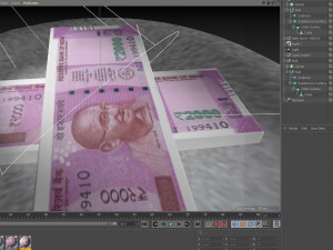 2000 rupee indian currency notes Model 3D