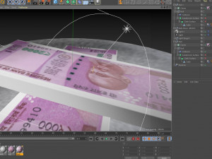 2000 rupee indian currency notes Model 3D