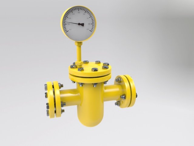 gas pipe line meter 3D मॉडल .c4d .max .obj .3ds .fbx .stl .blend 