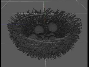 bird nest with eggs Modelo 3D