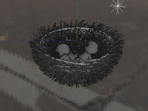 bird nest with eggs Modelo 3D
