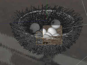 bird nest with eggs Modelo 3D