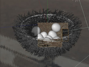 bird nest with eggs Modelo 3D