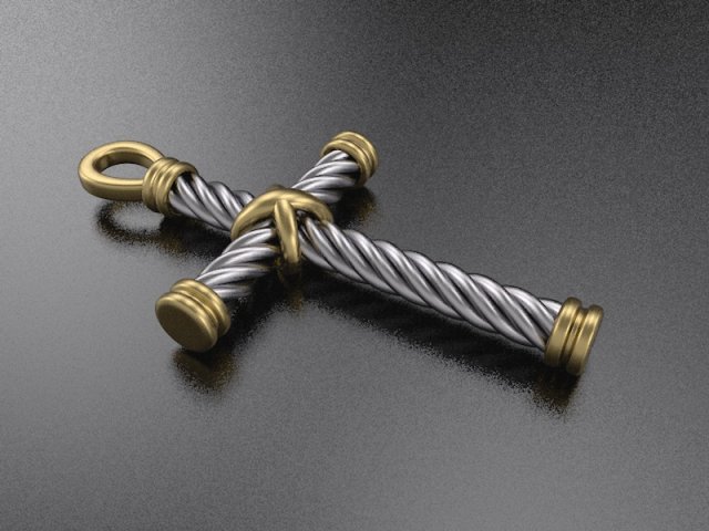 stylish cross rope 3d print model Modèle 3D .c4d .max .obj .3ds .fbx .stl .blend 