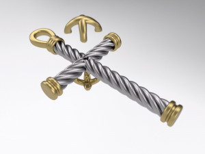 stylish cross rope 3d print model Modèle 3D