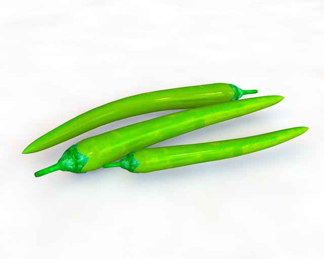 chili green pepper 3D Model .c4d .max .obj .3ds .fbx .stl .blend 