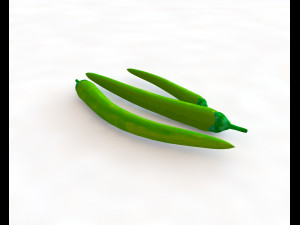 chili green pepper 3D Model