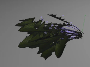 folhas de dente de le&atilde;o Modelo 3D