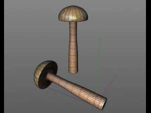 brown slim mushroom 3D Model