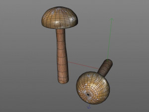 brown slim mushroom 3D Model