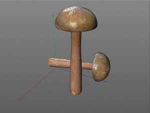 brown slim mushroom 3D Model