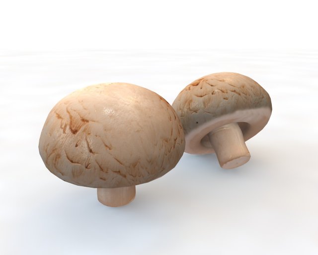 button mushroom 3D Model .c4d .max .obj .3ds .fbx .stl .blend 