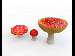 red mushroom Modello 3D