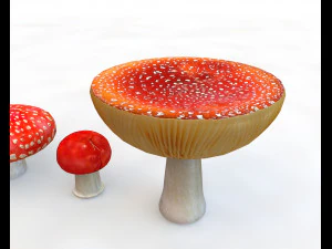 red mushroom 3D Model