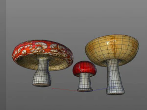 red mushroom 3D Model
