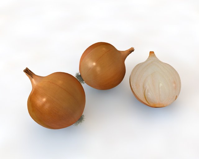 yellow onion Model 3D .c4d .max .obj .3ds .fbx .stl .blend 