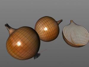 yellow onion Model 3D