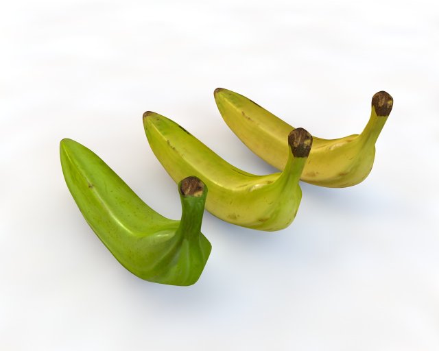 plantain yellow and green Model 3D .c4d .max .obj .3ds .fbx .stl .blend 