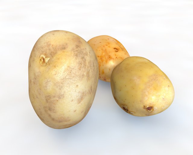 potato three type 3D Model .c4d .max .obj .3ds .fbx .stl .blend 