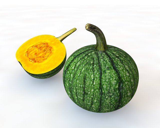 pumpkin green 3D Model .c4d .max .obj .3ds .fbx .stl .blend