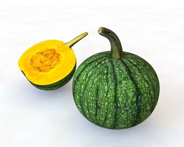pumpkin green 3D Model .c4d .max .obj .3ds .fbx .stl .blend 