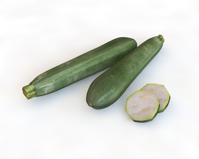 zucchini courgette 3D Model .c4d .max .obj .3ds .fbx .stl .blend 