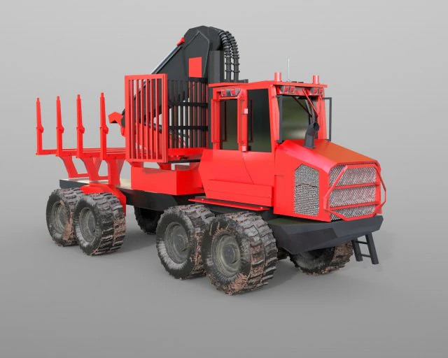 komatsu forwarder 3D Model .c4d .max .obj .3ds .fbx .stl .blend