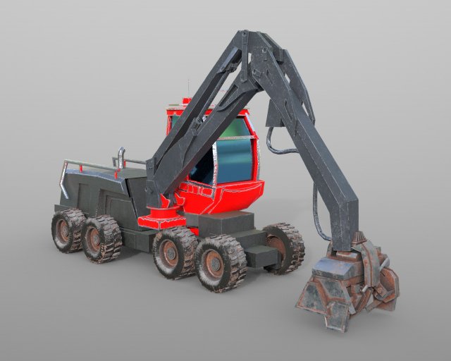komatsu harvester 3D Model in Heavy Equipment 3DExport