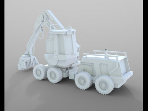 komatsu harvester Modelo 3D