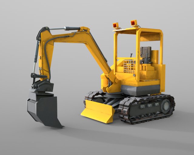 mini excavator Modèle 3D .c4d .max .obj .3ds .fbx .stl .blend 
