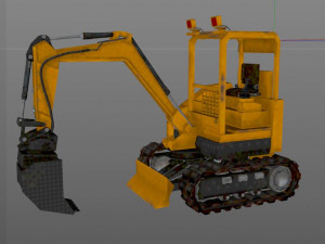 mini excavator Modèle 3D