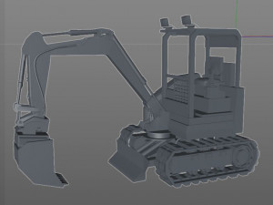 mini excavator Modèle 3D