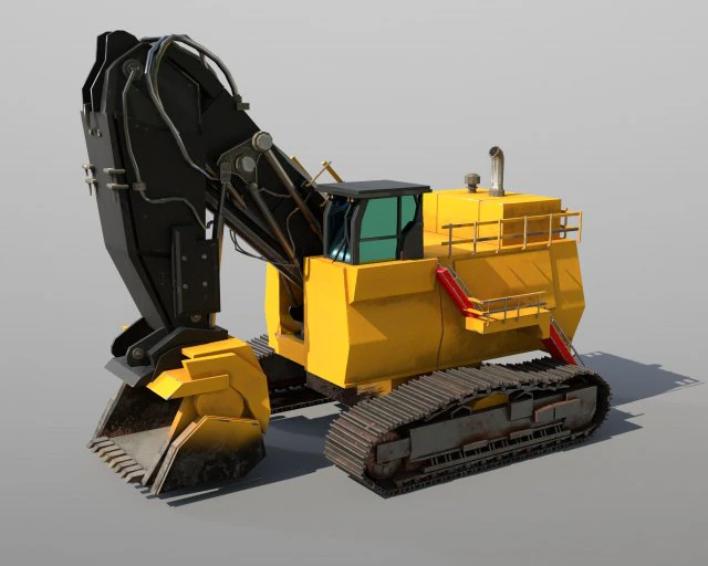 mining hydraulic shovel 3D Model .c4d .max .obj .3ds .fbx .stl .blend 